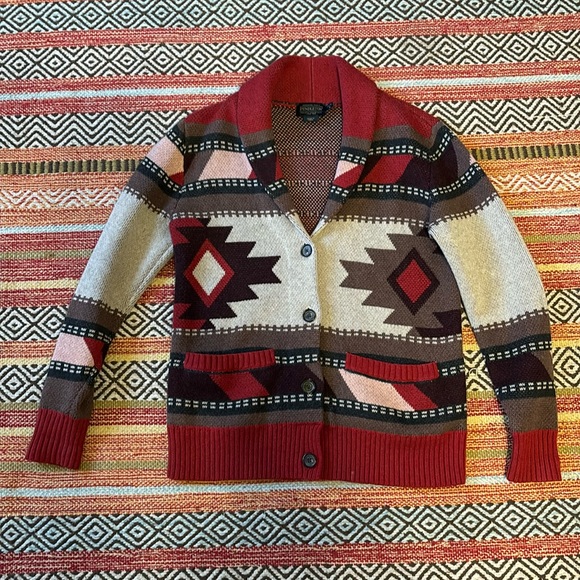 Pendleton Tribal Aztec Cardigan Sweater Petite Small - Picture 1 of 7